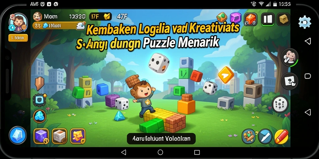 Screenshot dari gameplay 47F menampilkan berbagai puzzle seru.