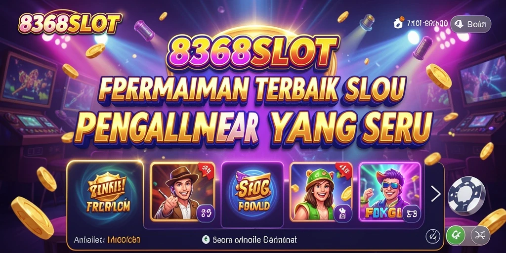 Gambar menunjukkan gameplay seru 8368SLOT dengan animasi penuh warna.