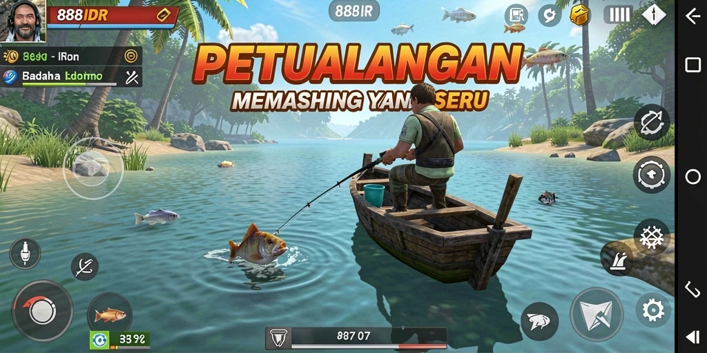 Gameplay seru dan mendebarkan di 888IDR dengan berbagai lokasi memancing.