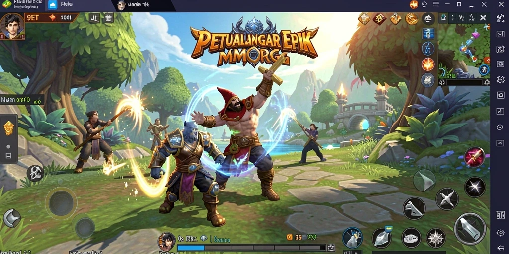 Gameplay menarik dalam dunia MMORPG 9ET yang penuh petualangan.