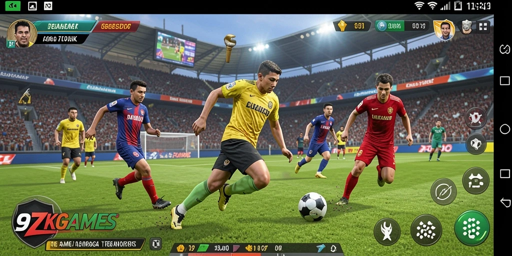 Tampilan gameplay menakjubkan dari 9ZKGAMES dengan atmosfer olahraga yang nyata.
