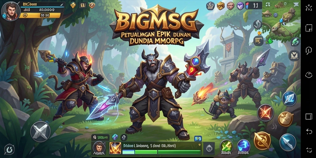 Tampilan gameplay BIGMSG yang seru dan mendebarkan dalam dunia MMORPG.