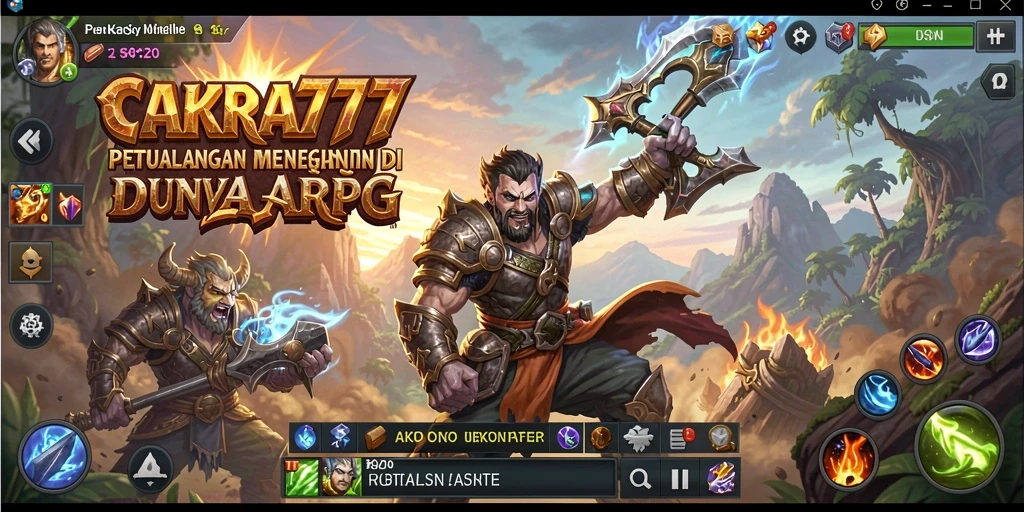 Tangkapan layar CAKRA777 menampilkan pertarungan epik dan grafis menawan.