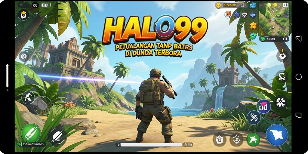 Menampilkan gameplay menarik dalam dunia terbuka HALO99.