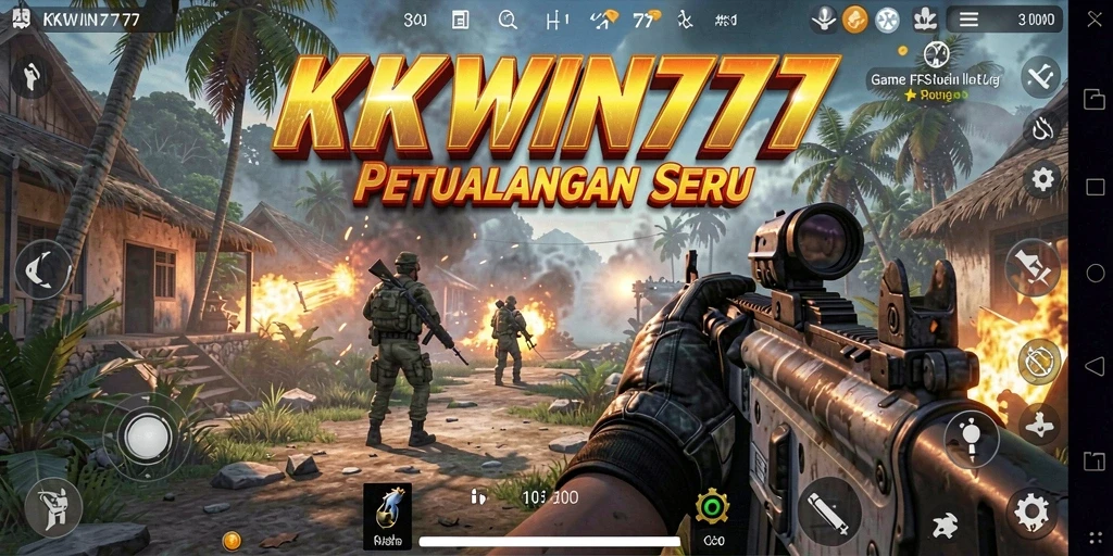 Screenshot gameplay KKWIN777 menunjukkan aksi tembak-menembak yang mendebarkan.
