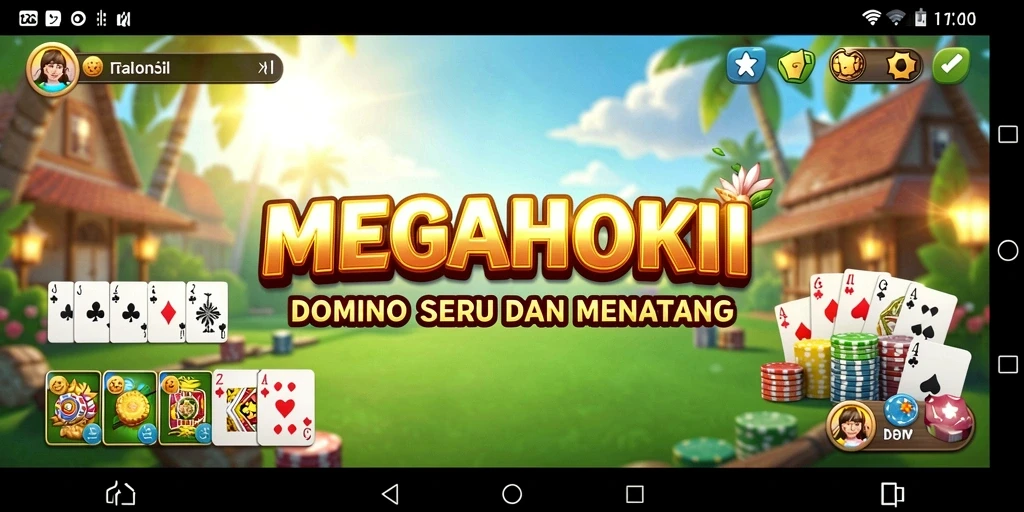 Gameplay MEGAHOKI menampilkan permainan domino yang seru dan interaktif.