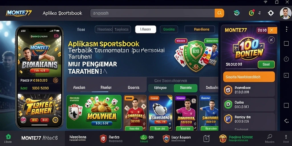 Screenshot gameplay MONTE77 menampilkan berbagai pilihan taruhan olahraga.