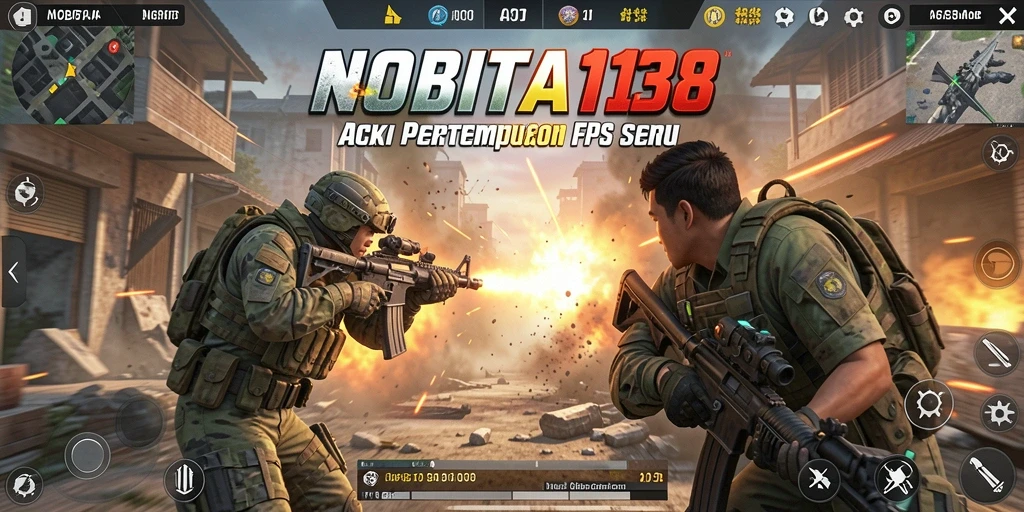 Gameplay seru dalam pertempuran FPS di NOBITA138.