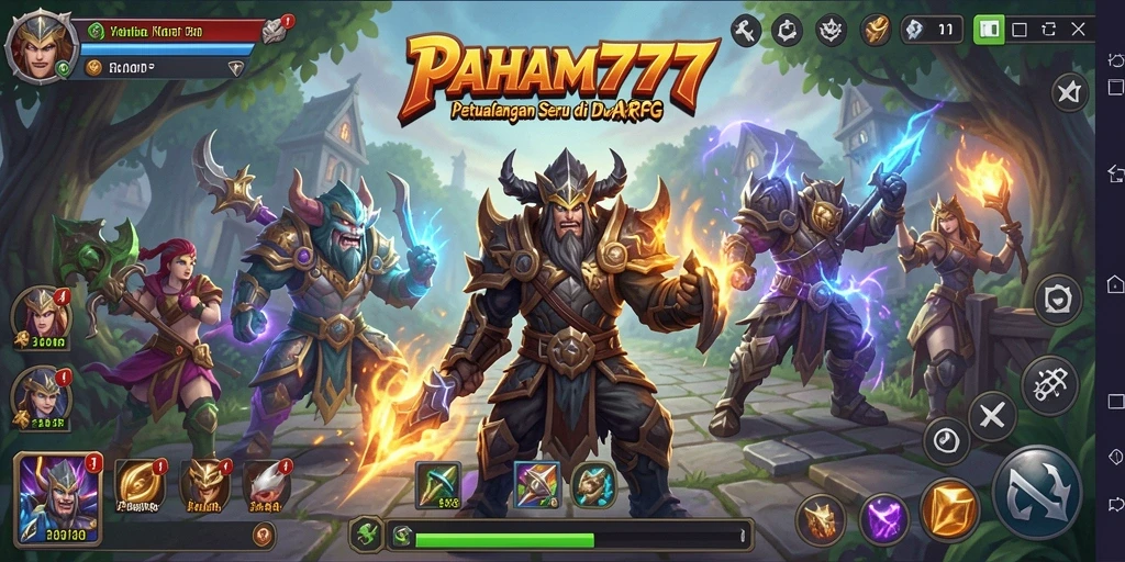 Menampilkan aksi seru dalam gameplay ARPG PAHAM777.