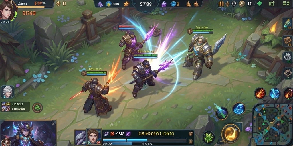 Screenshot ST789 menampilkan aksi seru dalam pertandingan MOBA.