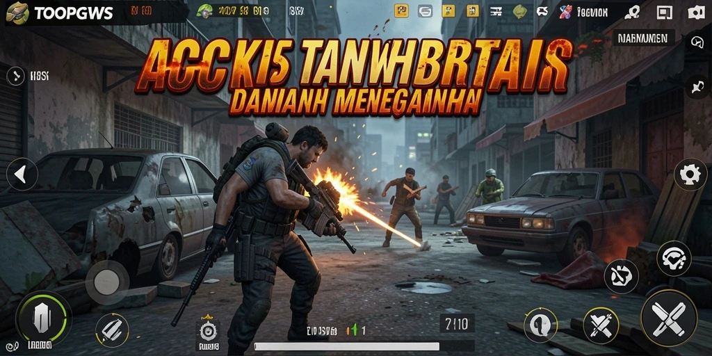 Screenshot utama TOOPGWS menampilkan aksi seru saat pertempuran berlangsung.