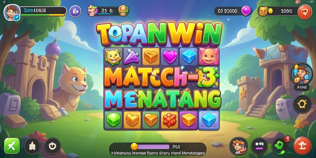 Tampilan gameplay seru di TOPANWIN yang menampilkan kombinasi warna-warni.