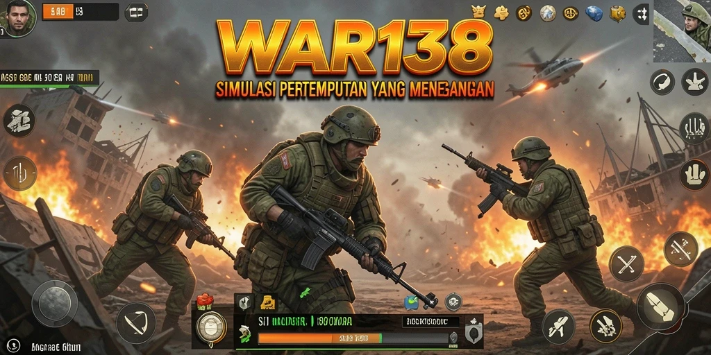 Screenshot WAR138 menampilkan aksi pertempuran yang mendebarkan dalam game Simulation.